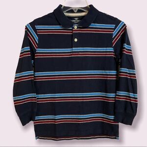 Faded Glory Boys Long Sleeve Collared Striped Tee Shirt